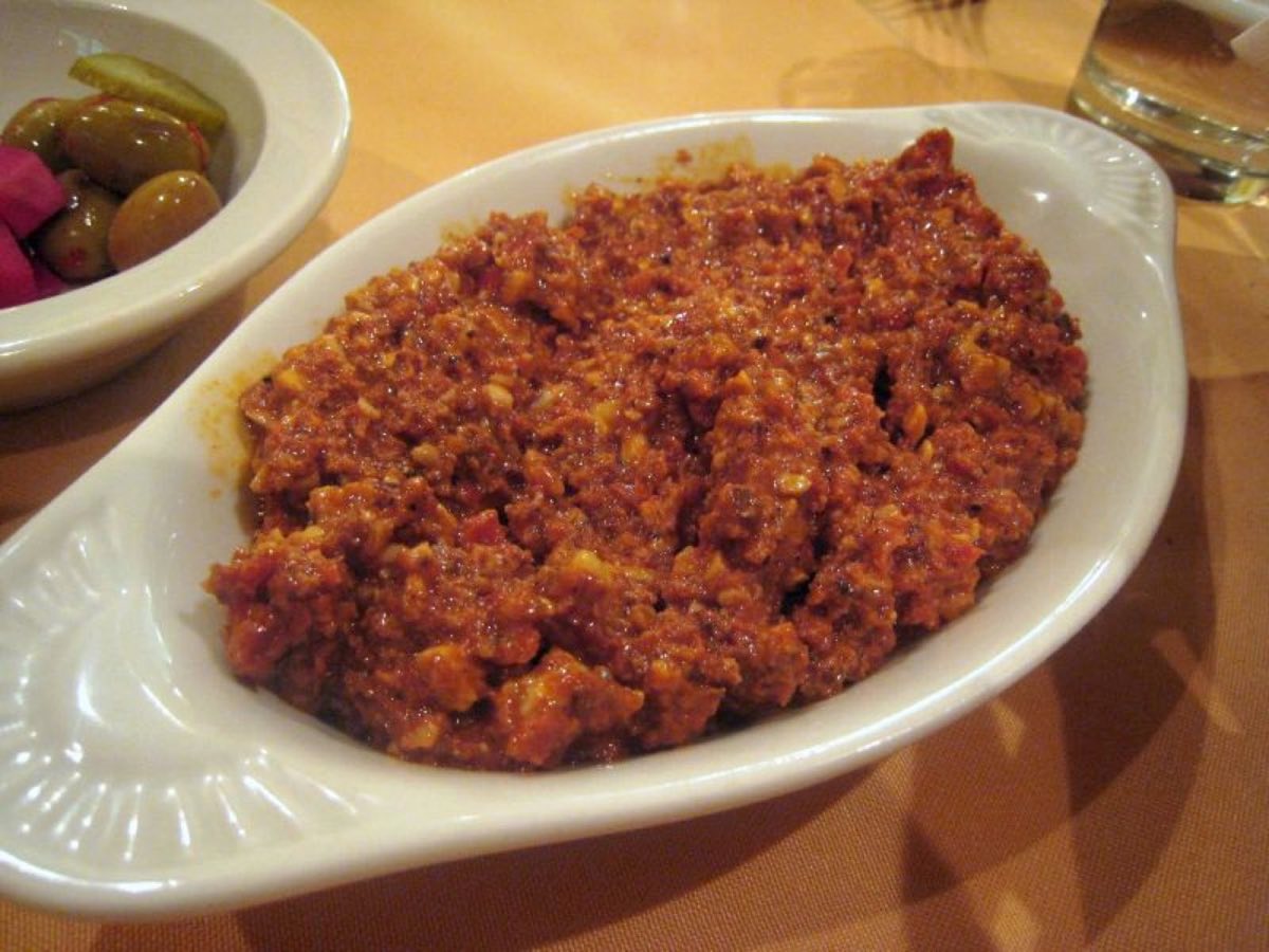Northern Syrian Roasted Red Pepper and Walnut Paste — The original red pepper paste of northern Syria: fire-roasted red peppers blended with walnuts, pomegranate