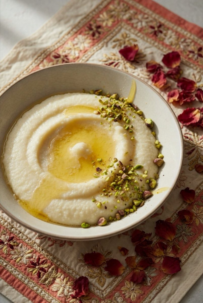 South Lebanese Semolina Porridge — Thick semolina porridge sweetened with honey and enriched with butter