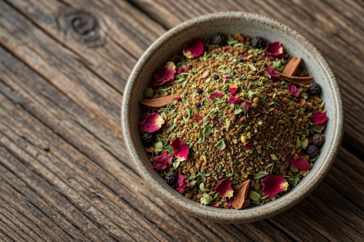 Kamouneh Spice Blend — The kibbeh spice blend that makes Lebanese kibbeh taste uniquely Lebanese: cumin, marjoram, dried rose