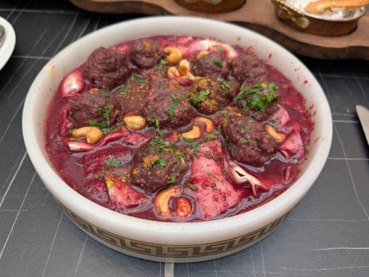 Lamb Meatballs with Sour Cherry Sauce — Simple lamb kofta simmered in a pure sour cherry and pomegranate sauce
