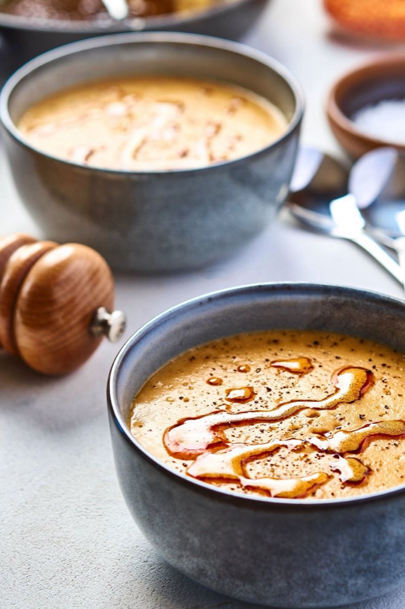 Idlib Red Lentil Soup with Aleppo Pepper and Cumin Onions — Silky red lentil soup flavored with ground Aleppo pepper and brightened with lemon
